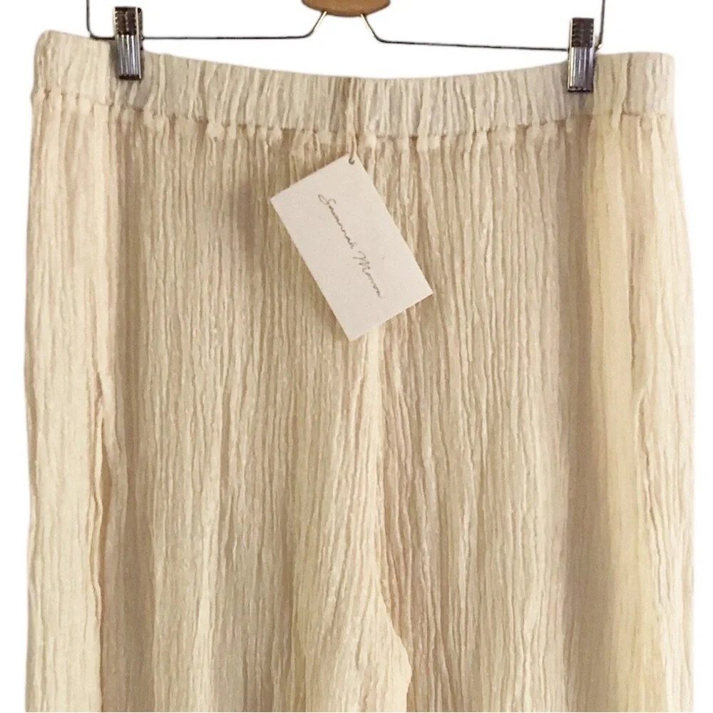 Savannah Morrow Deia Pant Ivory Linen Blend Size XXL